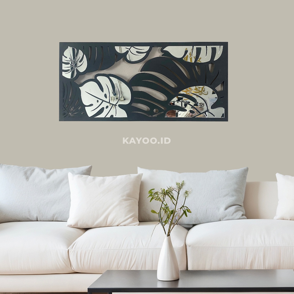 PAJANGAN DINDING MEWAH DAUN MONSTERA /HIASAN DINDING MEWAH MOTIF DAUN MONSTERA / DEKORASI DINDING