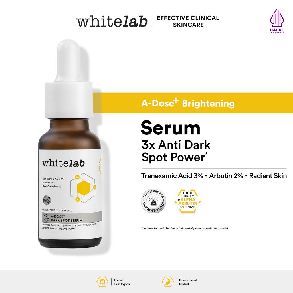 Whitelab Serum Arbutin Anti Dark Spot Flek Hitam - Serum Glowing Pencerah Wajah Bekas Jerawat
