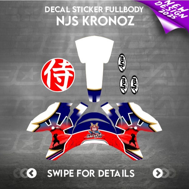 Decal helm Sticker NJS Kronos kronoz motif arai bosdecal