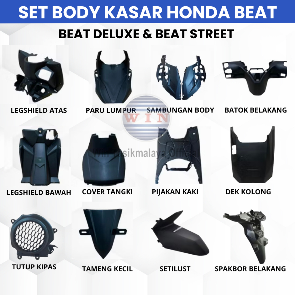 Set Cover Body Kasar Beat Deluxe & Beat Street – Full Set WIN Tasikmalaya
