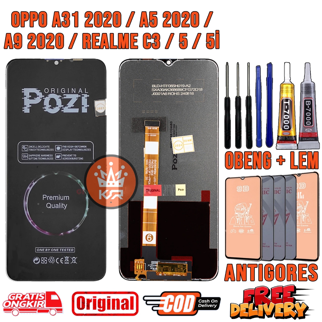 Lcd OPPO A31 2020 / A5 2020 / A9 2020 / REALME C3 / 5 / 5İ   POZI ORI Original OEM Lcd Touchscreen F