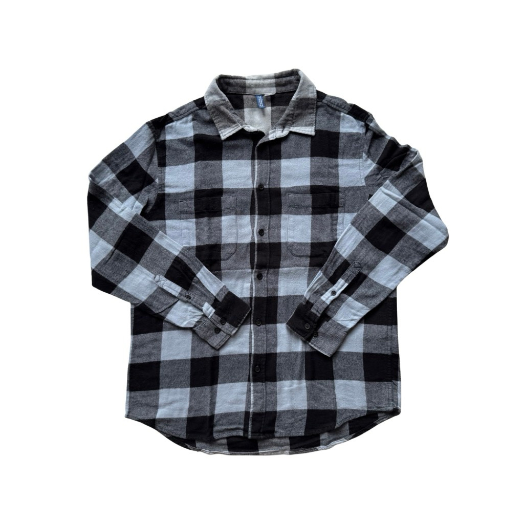 Kemeja Flannel Pria H&M 100% Original