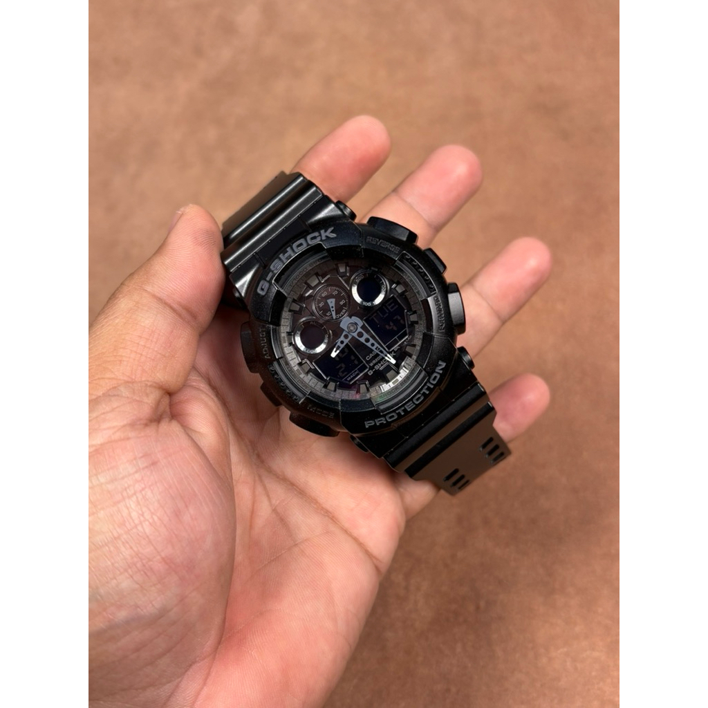 JAM TANGAN PRIA CASIO GSHOCK GA 100CF 1ADR DIGITAL ANALOG BLACK