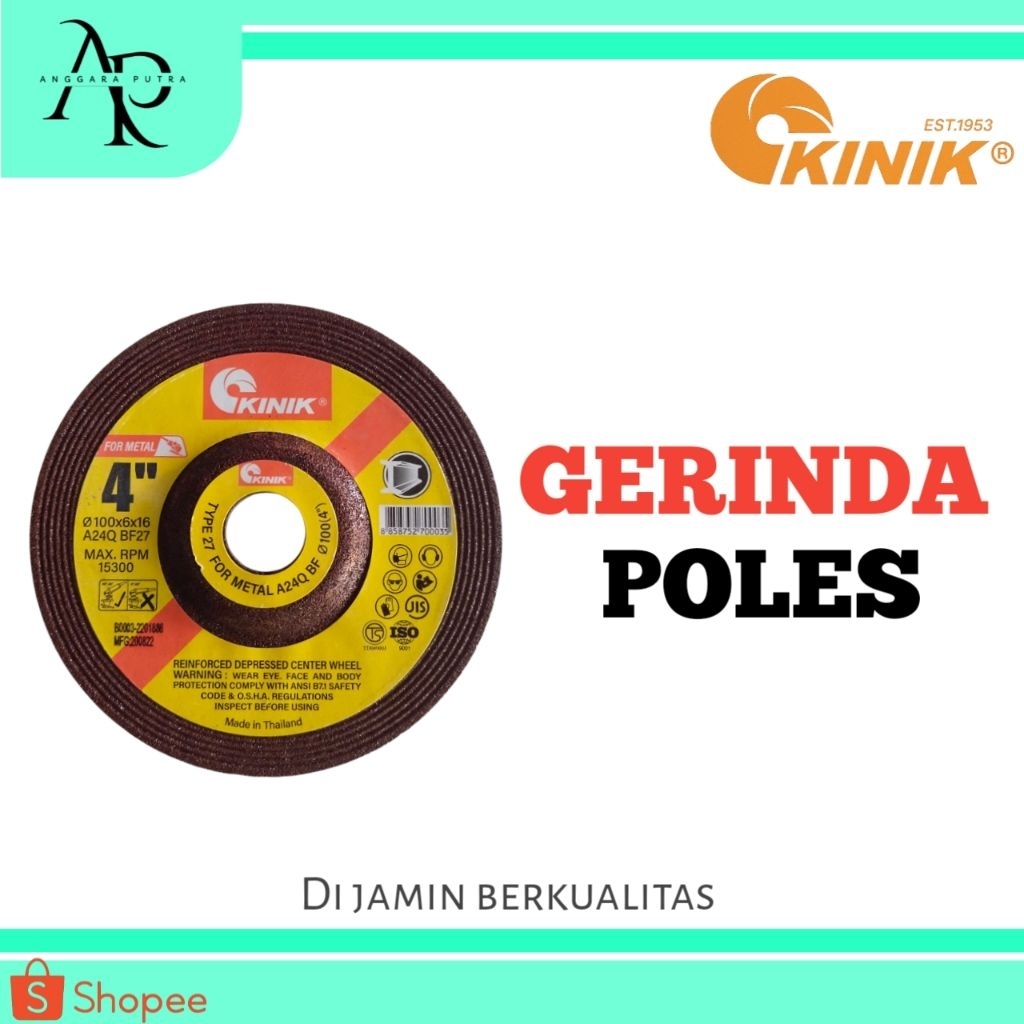 Batu gerinda poles fleksibel Kinik 4inch