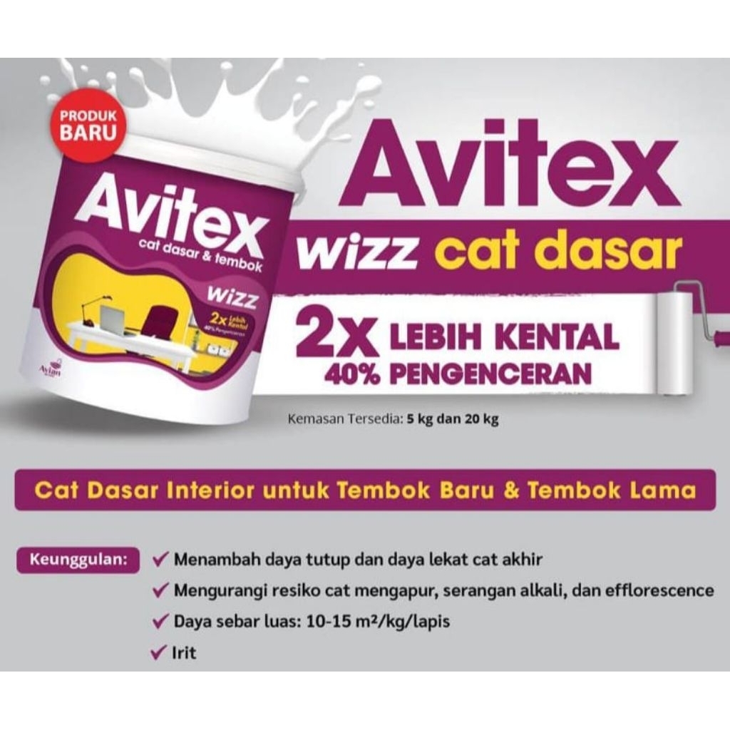 Pesona_Mimin Avitex Wizz Cat Tembok Dasar Alkali 20Kg Tahan Efflorescence