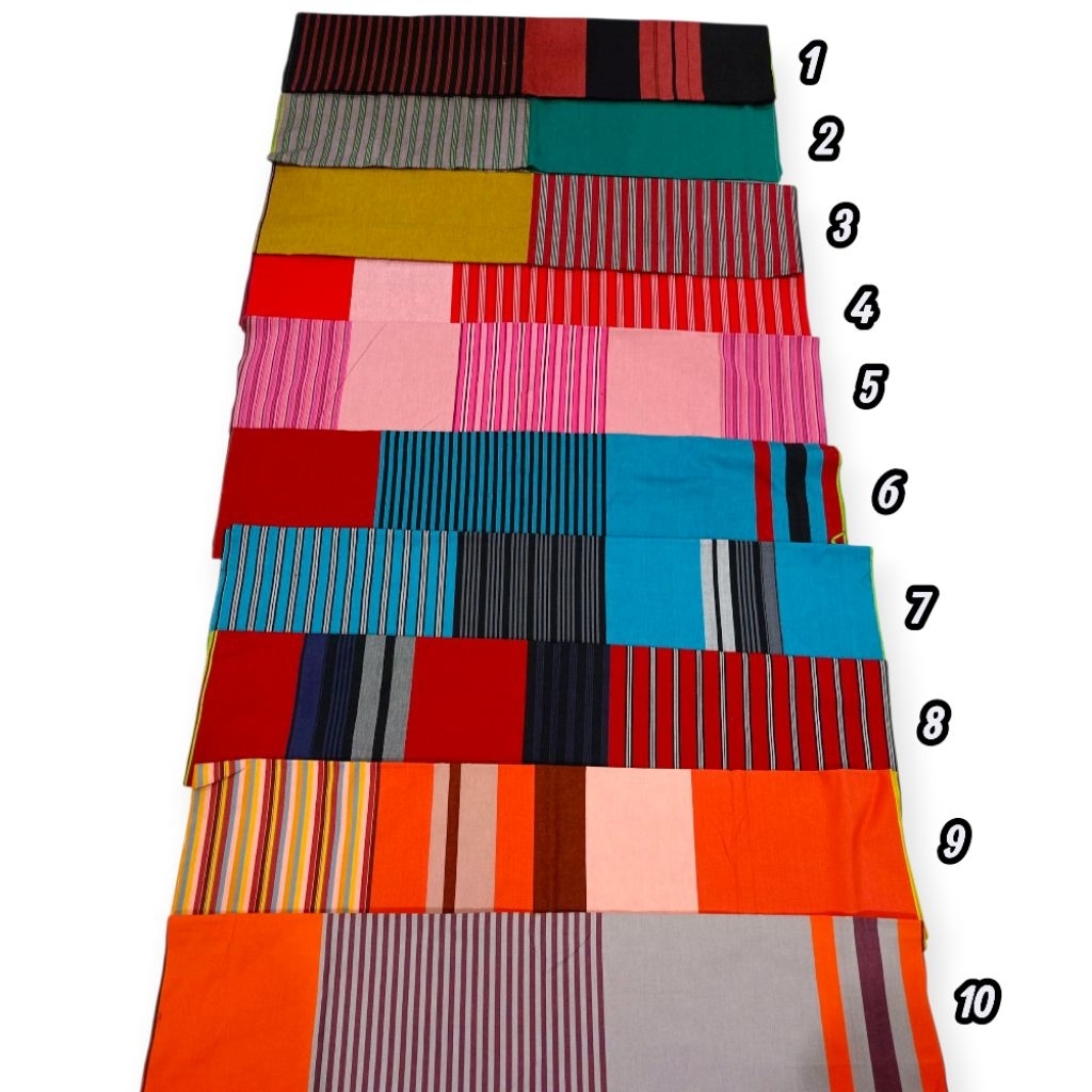 Tenun Lurik ATBM Tumpal Kombinasi Polos