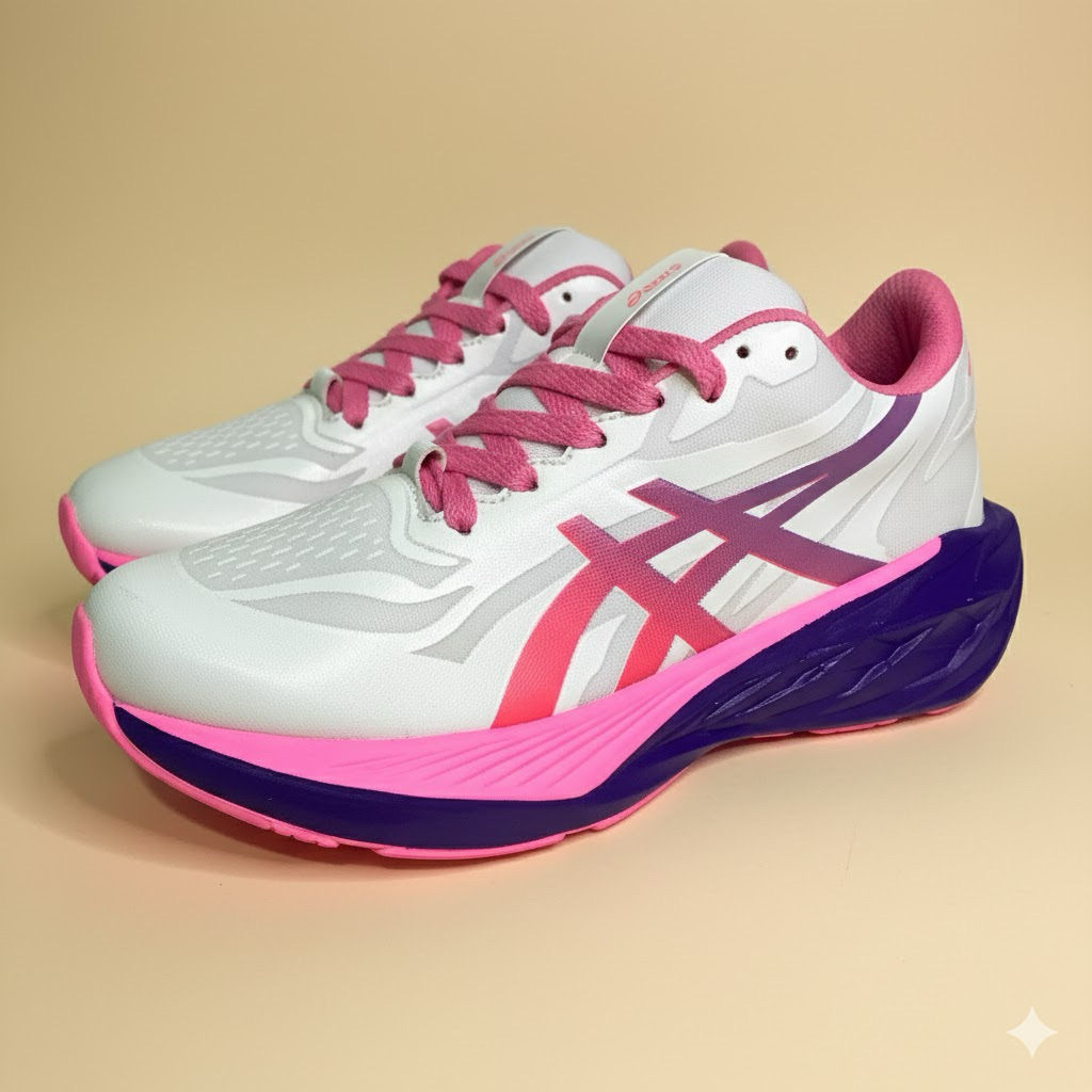 Sepatu Sport Lari Pria Wanita Ringan Nyaman Warna Pink Ungu Free Box