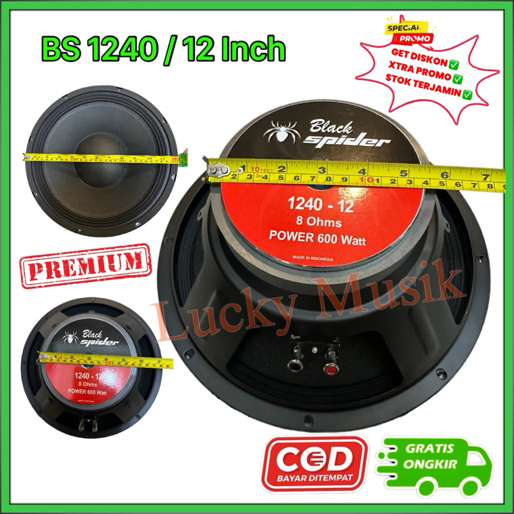 Speaker Komponen BlackSpider 1240 12inch 600watt Original Speaker Componen Black spider BS 1240 bs12