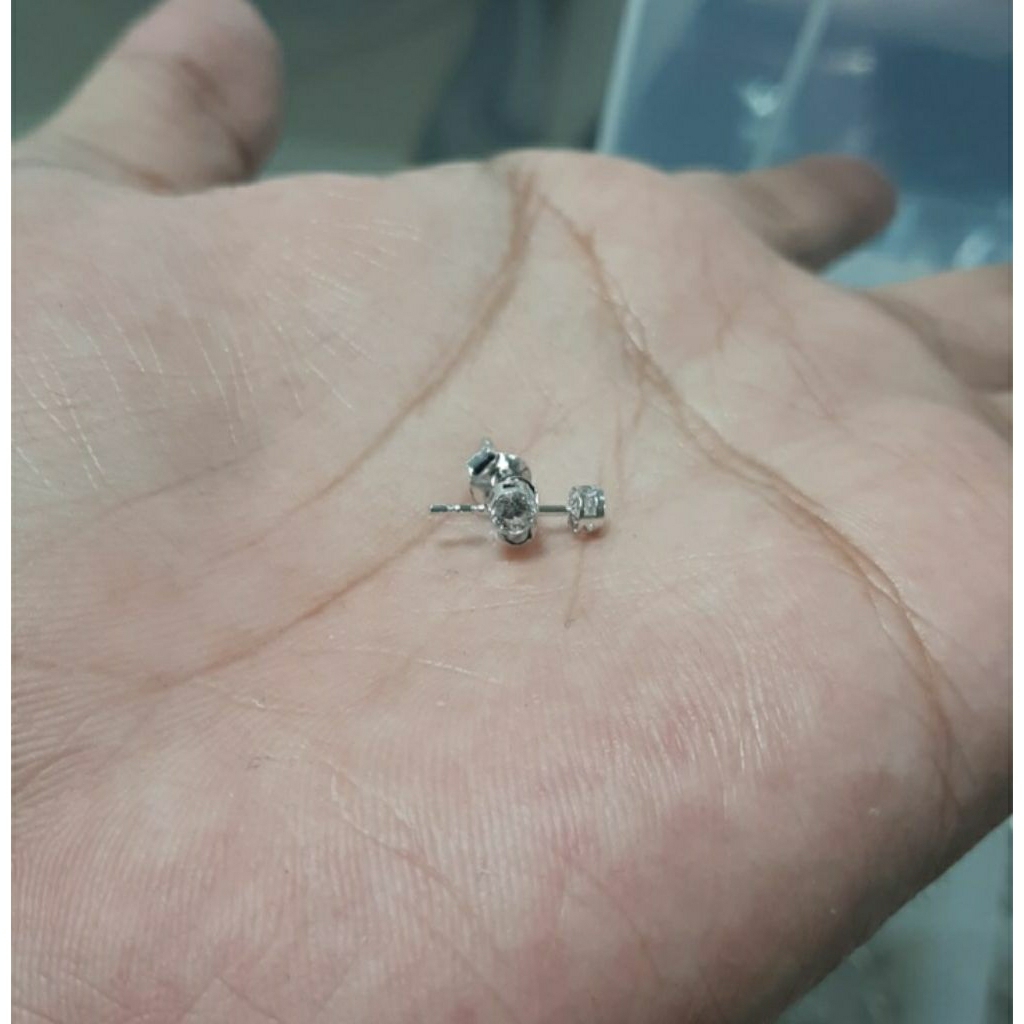 Giwang subeng emas putih 17k 750