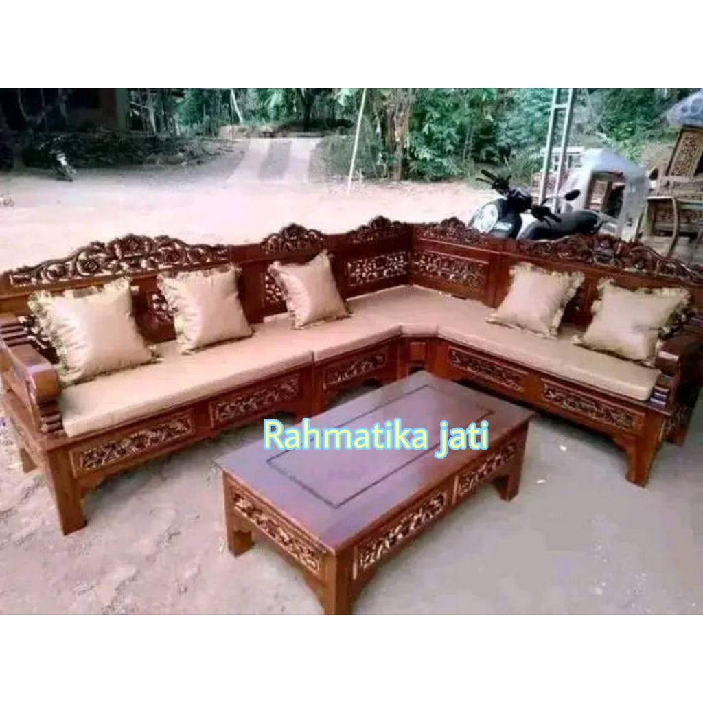 kursi tamu sudut Bagong kayu jati Jepara