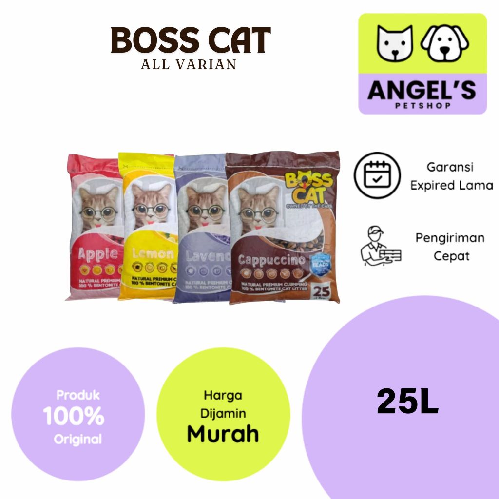 Pasir Kucing Boss Cat 25 Liter Pasir Wangi 25liter Bentonite Gumpal