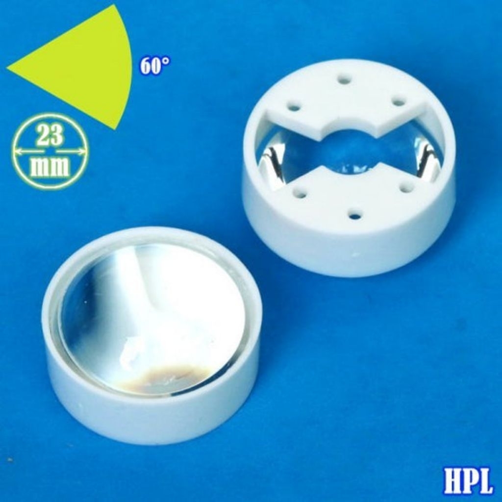 Lensa 60 Degree 23.0mm Plano-Convex PMMA For 1-5W White