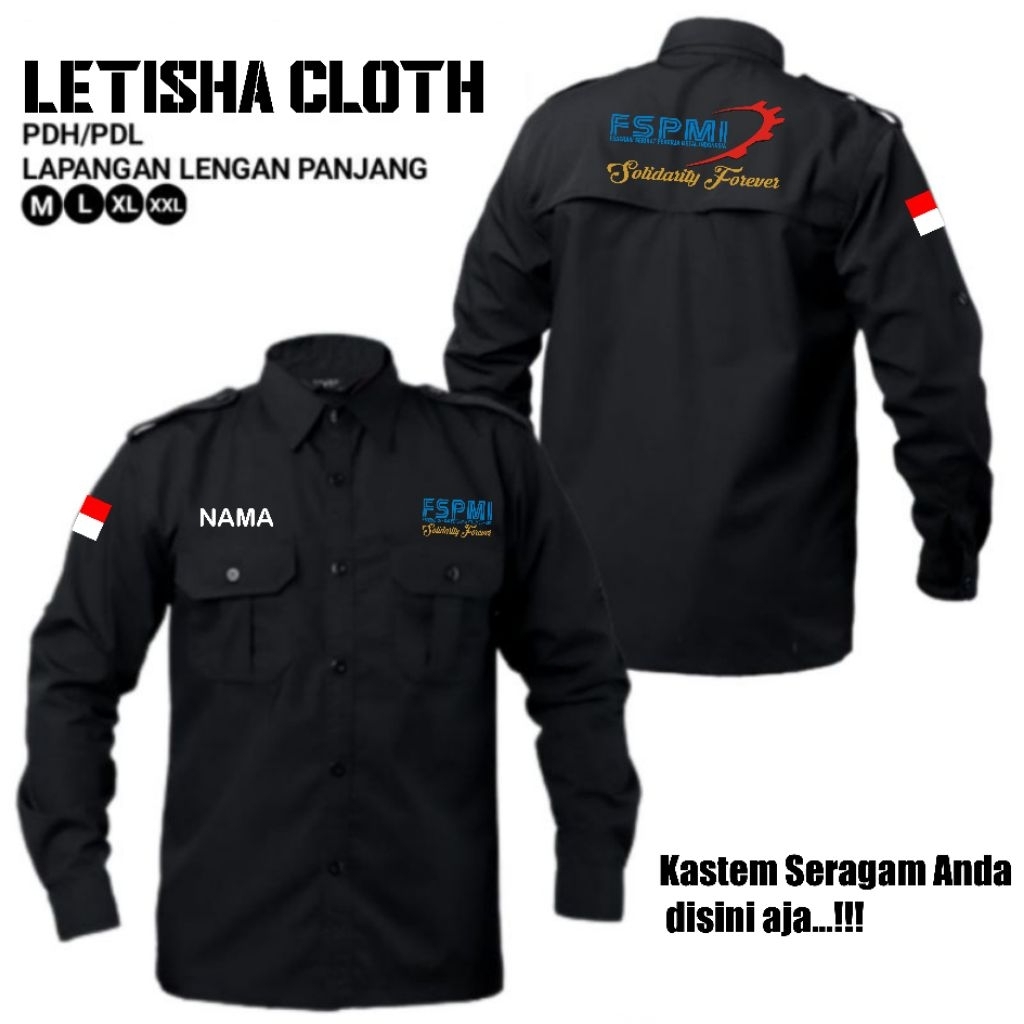 kemeja fspmi kastem bordir sesuai keinginan//kemeja fspmi//kemeja serikat pekerja Indonesia//kemeja/