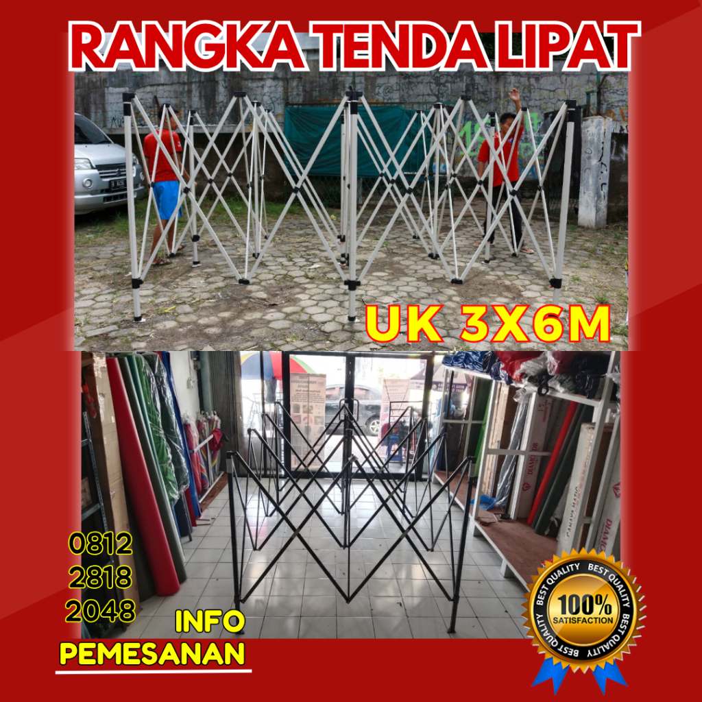 JUAL RANGKA TENDA LIPAT UKURAN 3X6 METER RANGKA HITAM/PREMIUM