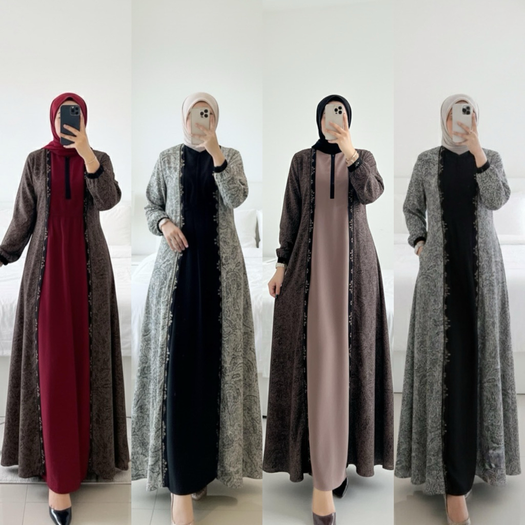 Mariam dress bahan madeena crepe mix prada crepe