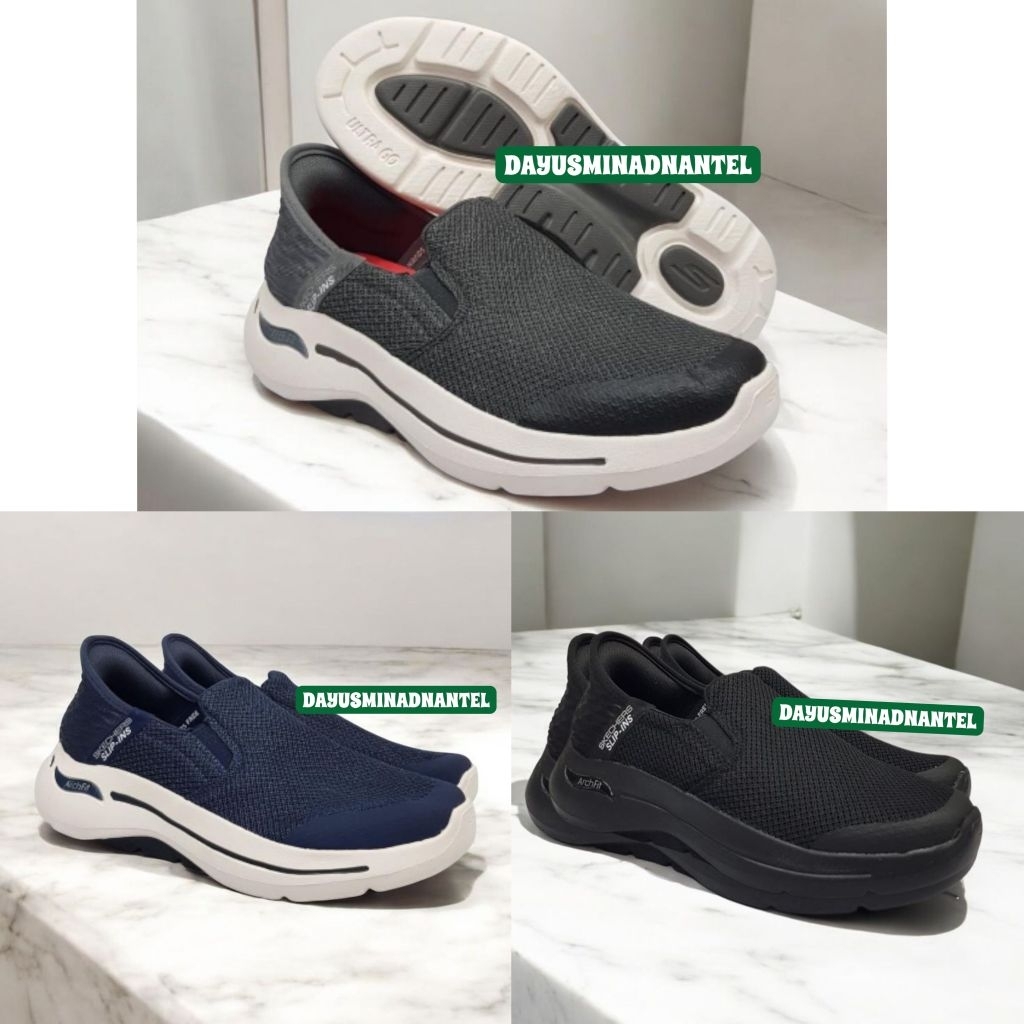Sepatu Pria Skechers Go Walk 5 Arch Fit / Skechers Pria Achfit Slip On