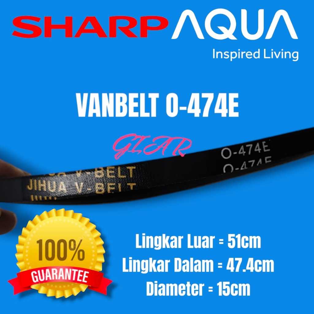 vanbelt fanbel v-belt panbel O-474E AQUA HIJAB SERIES Sharp O 474 BELT MESIN CUCI SHARP