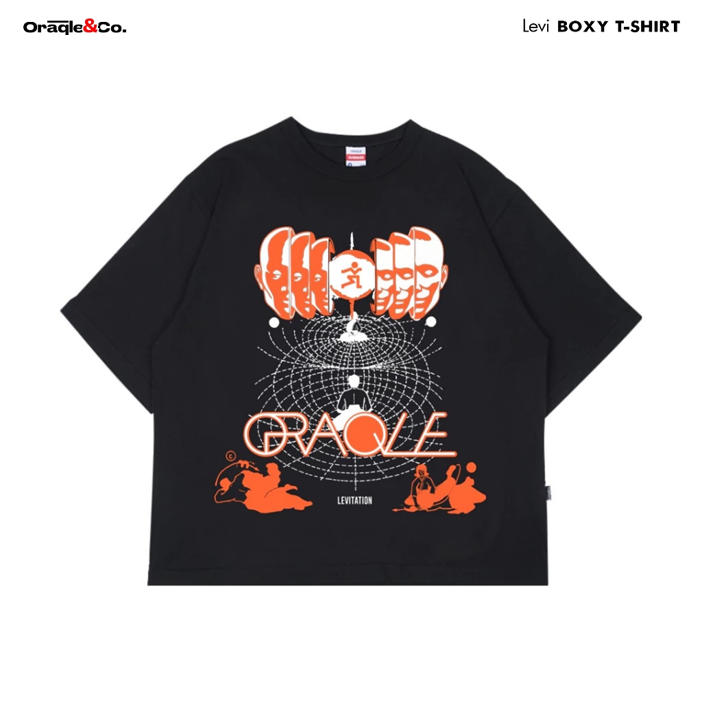 ORAQLE   TSHIRT BOXY 24s Baju Kaos BIRU lengan pendek Atasan pakaian Pria Wanita Distro Brand Lokal 