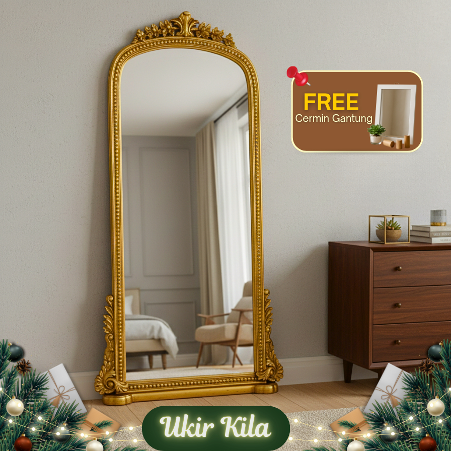 Standing Mirror Ukir  kila 180x70cm / Mirror Sign Wedding / Wedding Sign Mirror