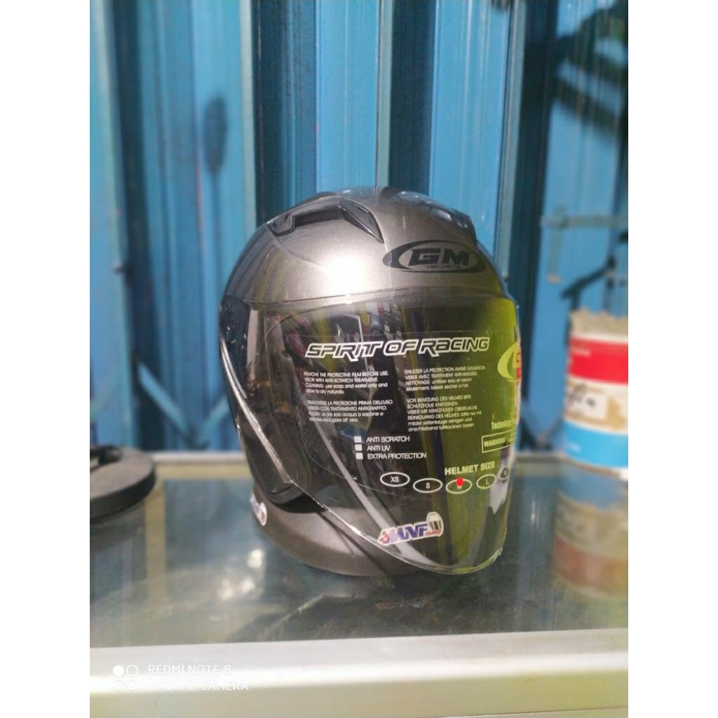 HELM GM G2 GUNMETAL GLOSSY ORIGINAL HELM HALFACE