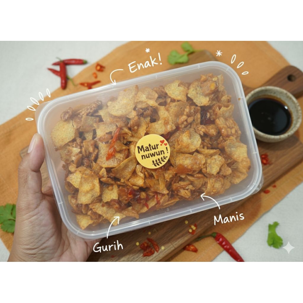 Kering Tempe Mix Kentang Gurih Manis Pedas