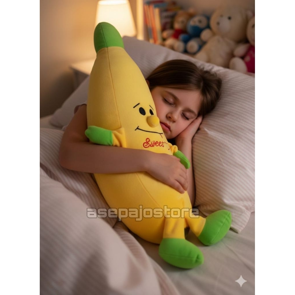 boneka pisang besar  guling buah pisang lucu bahan halus SNI boneka sweet banana