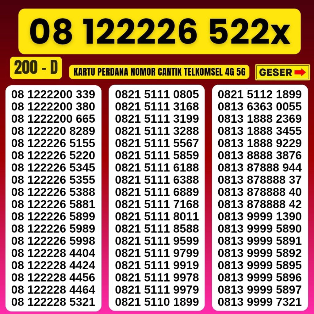 SIMPATI NOMOR CANTIK SIMPATI 4G 5G TELKOMSEL NOCAN SIMPATI NOMER SIMPATI CANTIK KARTU PERDANA SIMPAT