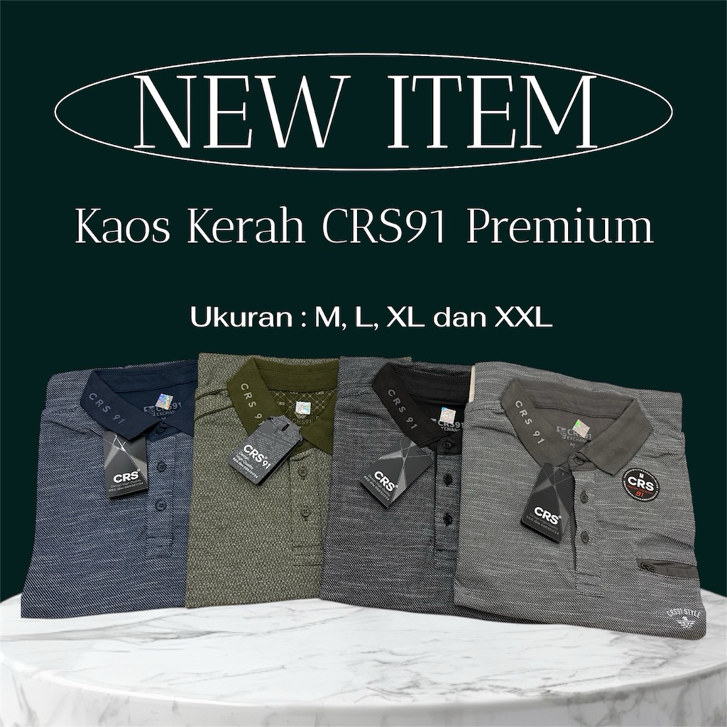 Kerah CRS91 premium /Kaos kerah hugo class premium / kerah hugo class original