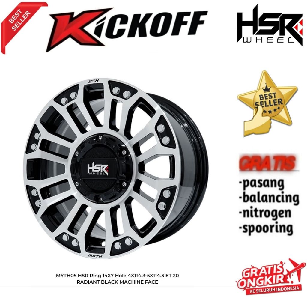 Hsr Wheel Myth05 Ring 14 Velg Mobil Baru Grand Max Xenia Avanza Kijang Dll