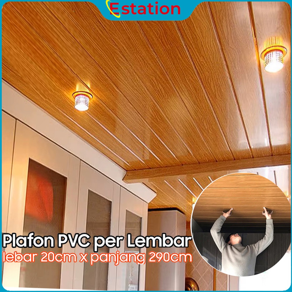 Estation - Plafon PVC Glossy Plavon Rumah Kamar Ruang Tamu Motif Desain Beragam Lembaran Plapon