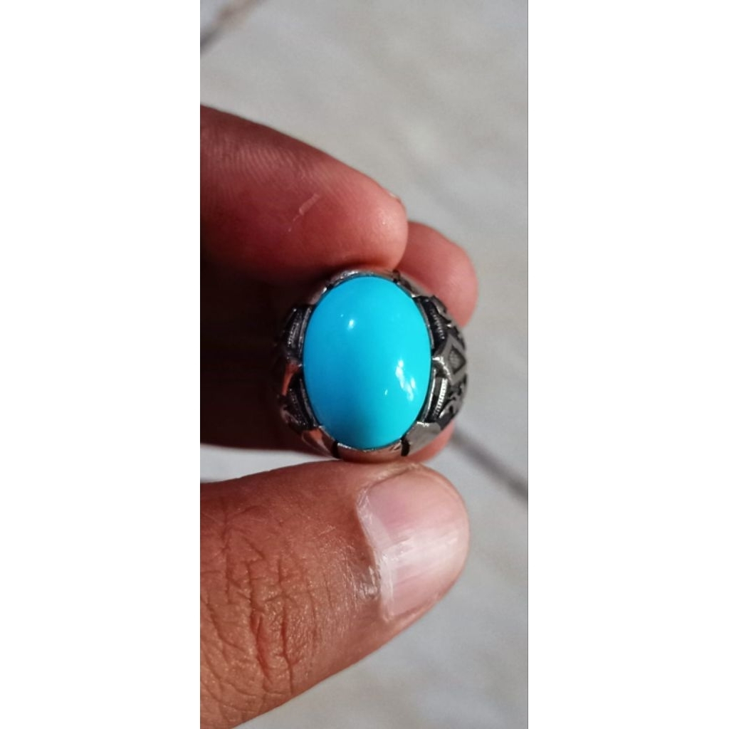 Pirus Persia biru polos mewah