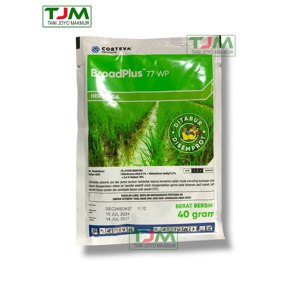 Broadplus 77wp Herbisida Gulma Padi Sawah 40gr / Racun Rumput