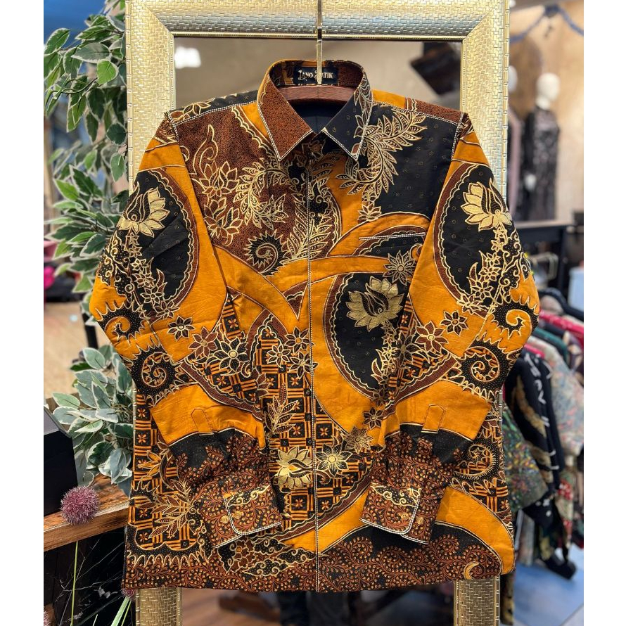 Lano Batik Tulis Prada - Batik Katun - Mural - Baju Batik Pria - Kemeja Batik Pria - Kemeja Batik Le