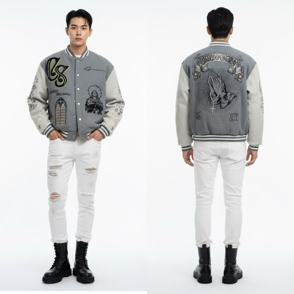 chrome hearts varsity bomber size XL