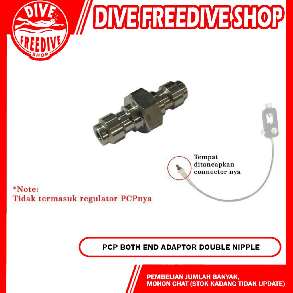 PCP Both End Adaptor Double Nipple Male Ganda Connector Aksesoris Regulator PCP Selam