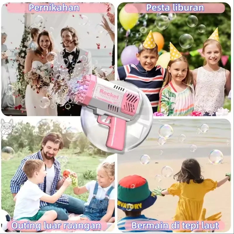 NEW  LOZTOYS Otomatis Dream Bubble Gun 40 Lubang / Bubble Mainan Bubble Gun Jumbo / Mainan Bubble