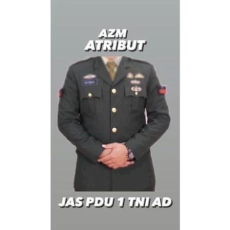 SET Seragam PDU 1 TNI AD / Pakaian dinas TNI AD Kancing logam PDU TNI AD