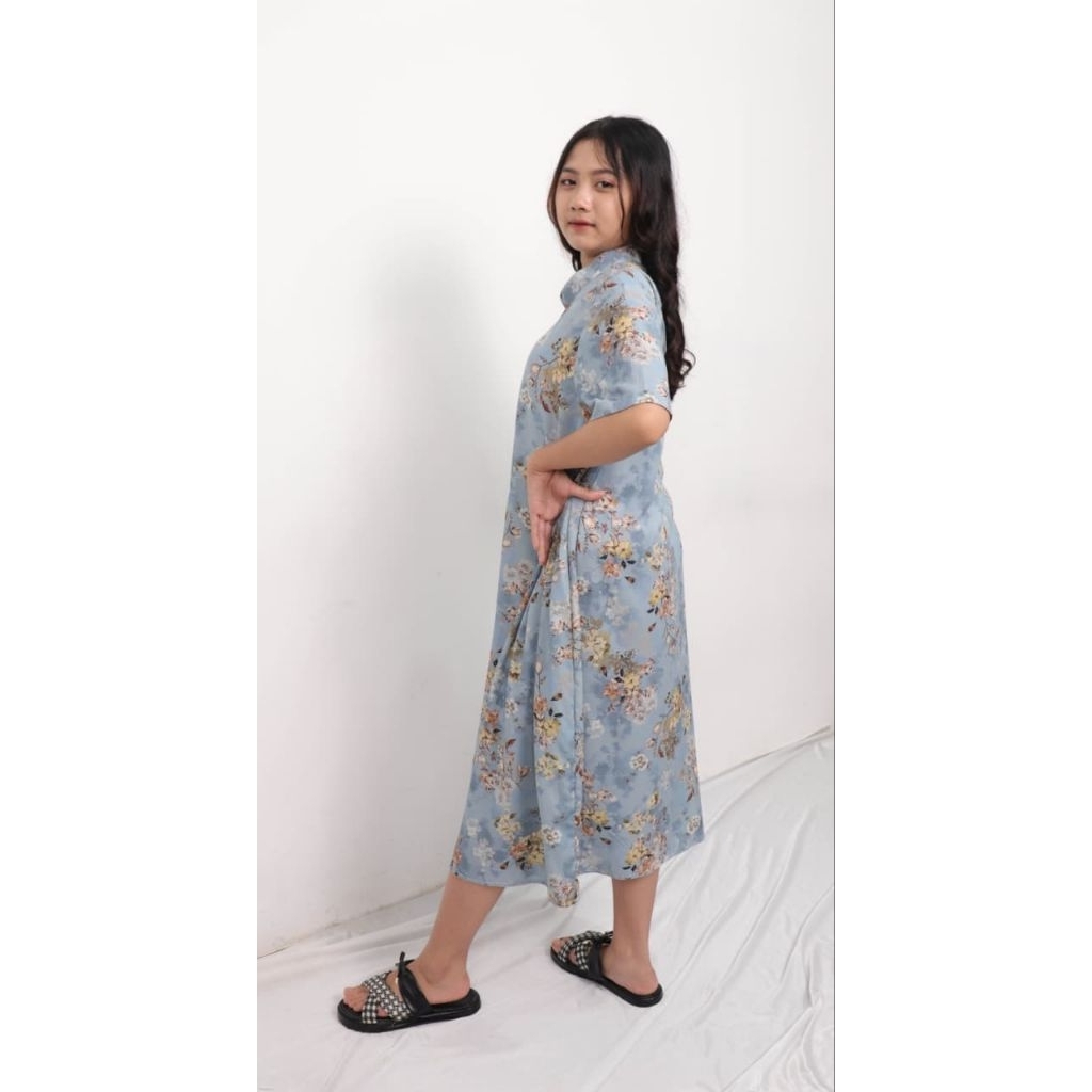 Daster Kekinian Kain Katun Satung Premium Adem Motif Bunga - Nyaman dan Elegan