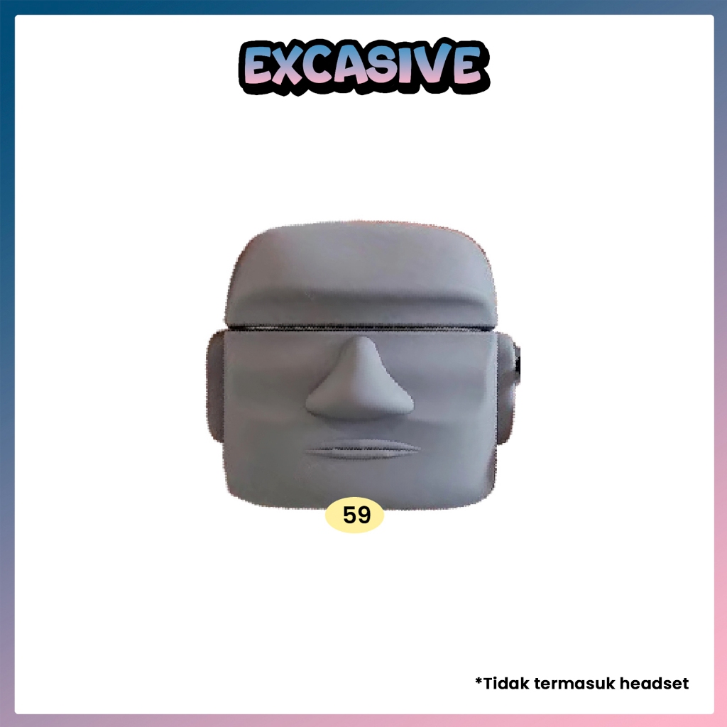[ATP] Airpods Case Gen 1 2 3 Pro 1 2 Premium Soft Silicone Case Patung Muka Moai