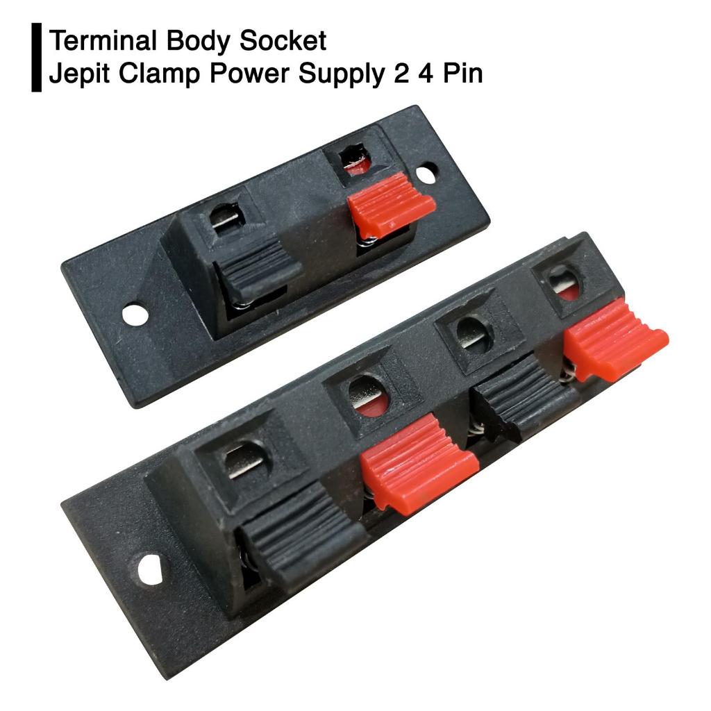Terminal Speaker Jepit 2 4 Pin Kabel Power Supply Soket Per Amplifier