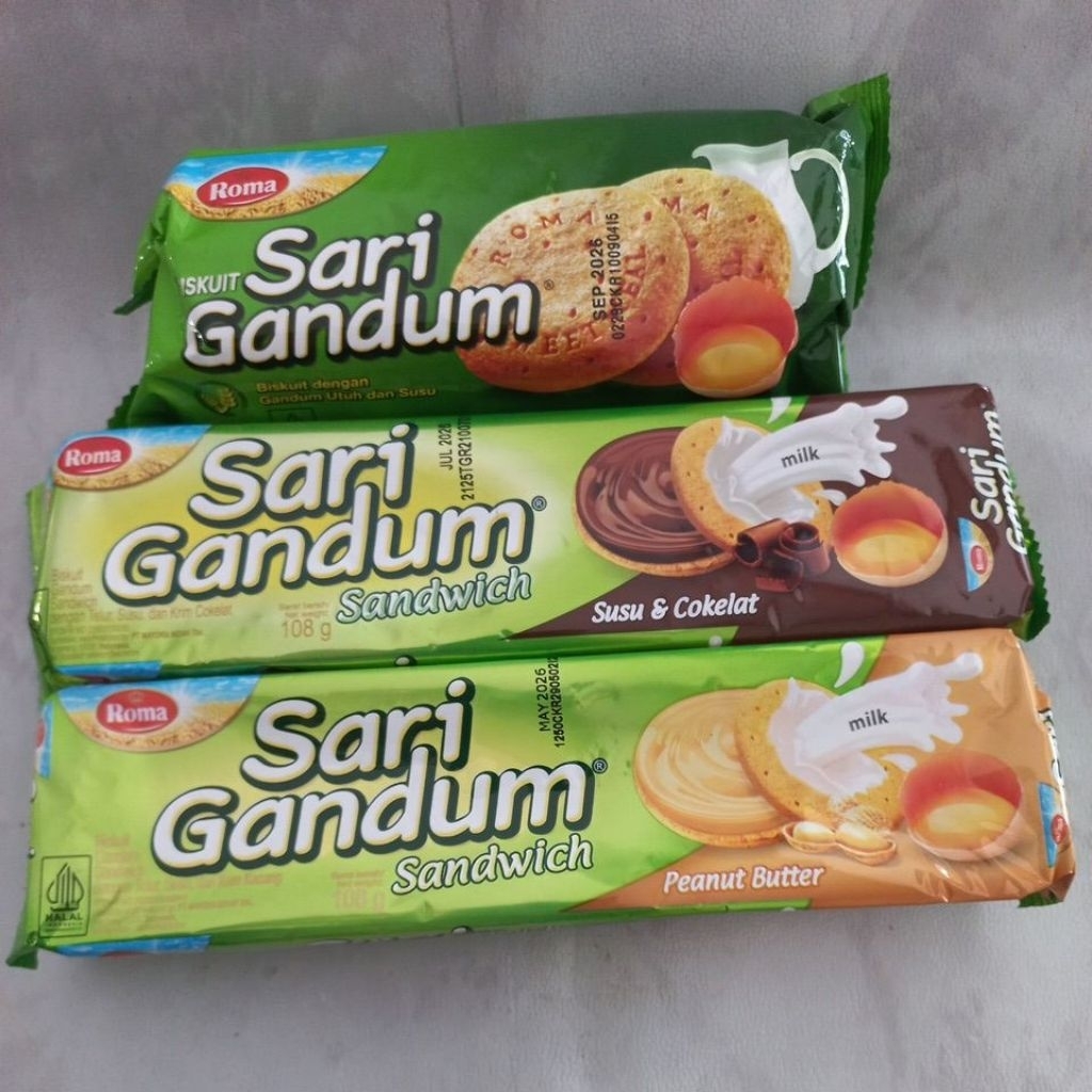 Roma Sari Gandum 149gr | Roma Sari Gandum Coklat 108gr | Roma Sari Gandum Kacang 108gr