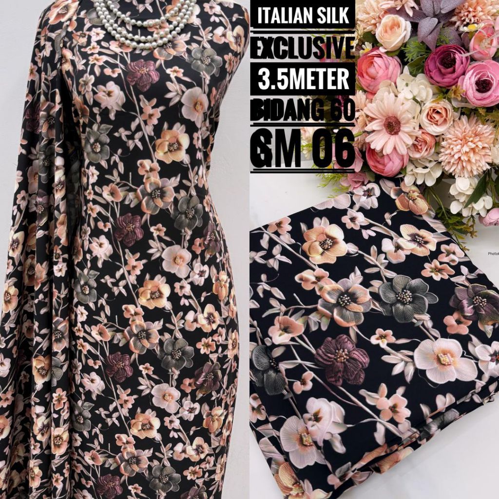 PRE ORDER/KAIN PASANG ITALIAN SILK EXCLUSIVE UNTUK SET KURUNG WANITA/IMPORT MALAYSIA