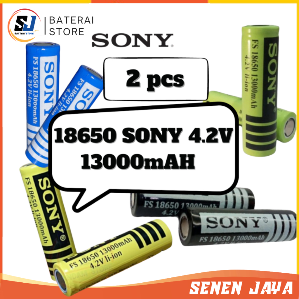 Baterai 18650 SONY 4.2V 13000 mAh Batre Cas 18650 4.2V SONY 13000 mAh 2PCS Product By SONY