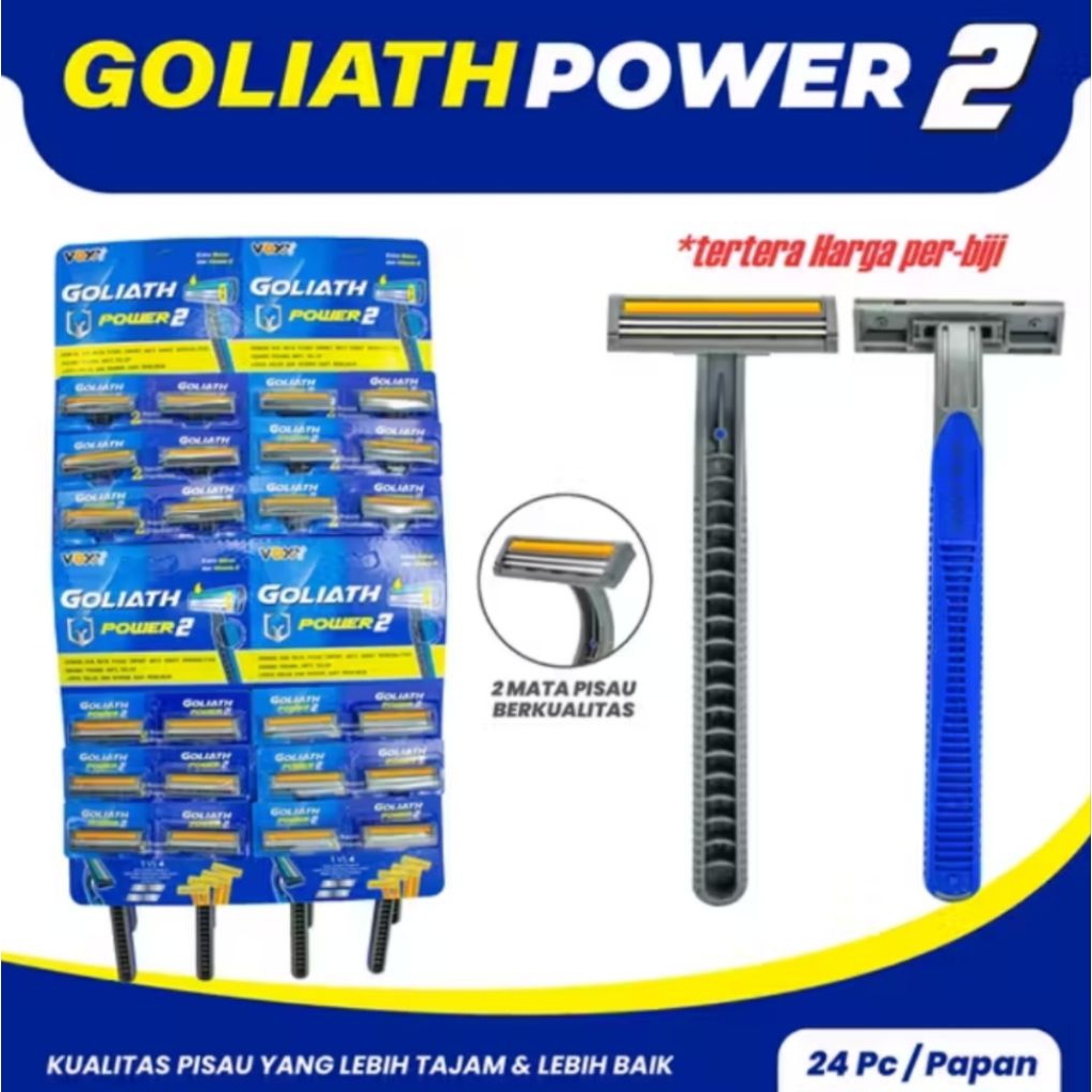 Alat Cukur Goliath Power 2 / Alat Cukur 2 Mata Pisau