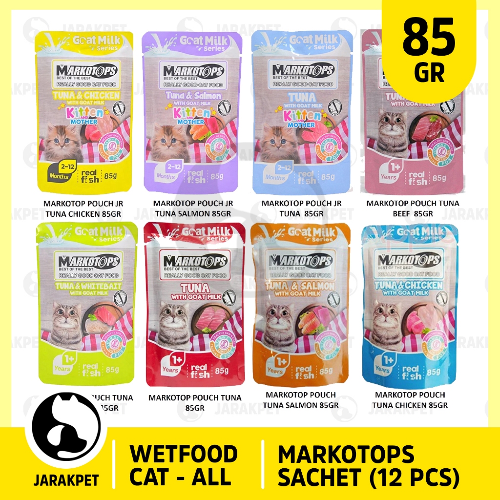 Markotops sachet (12 pcs) - Markotop sachet 12 pcs - Markotops pouch - Markotops kitten tuna - Marko