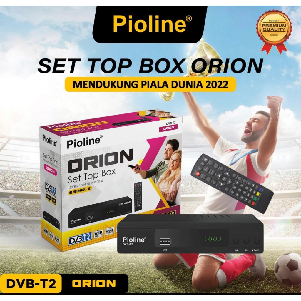 Mesin Receiver / Set Top Box DVB T2 Siaran Tv Digital PIOLINE ( wajib pake ANTENA Digital )