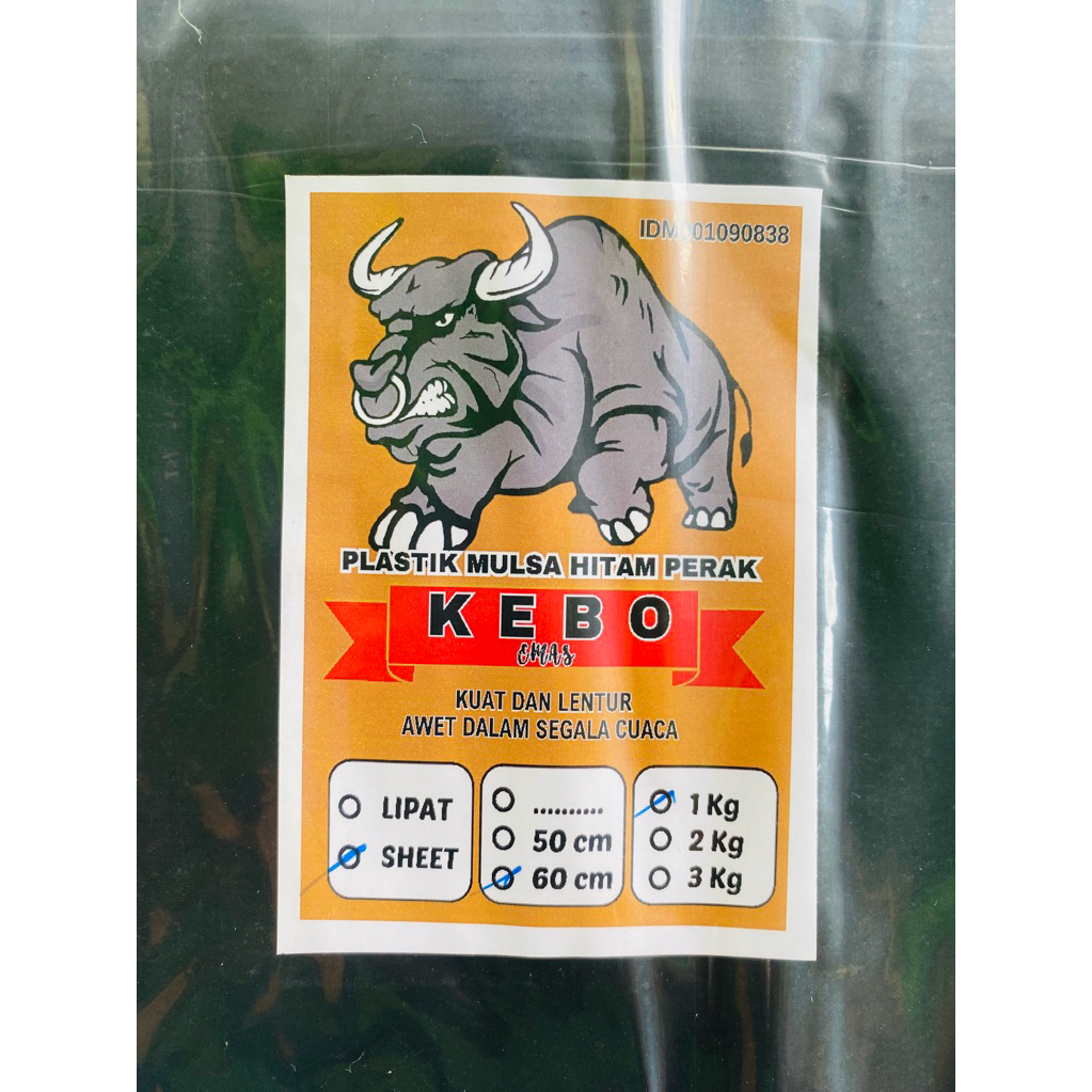 PLASTIK MULSA / PAGAR SAWAH 1 kg ukuran 60cm x 50m || hitam perak