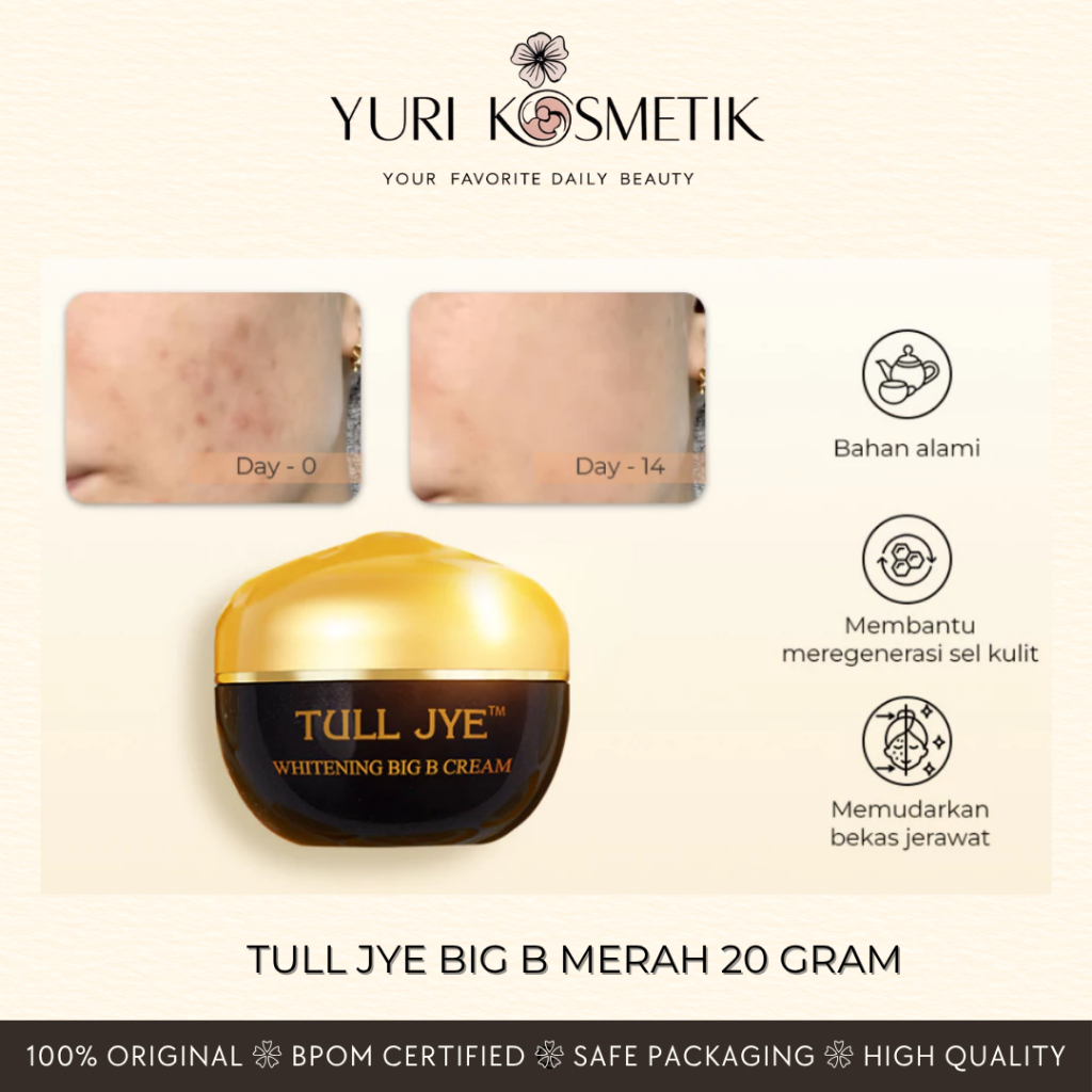 Tull Jye Big B Merah 20gram / Cream Malam Merah Yuri Kosmetik
