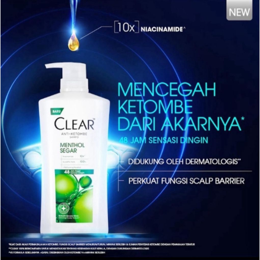 Clear shampoo ice menthol anti ketombe 660 ml , clear ice menthol 660 ml
