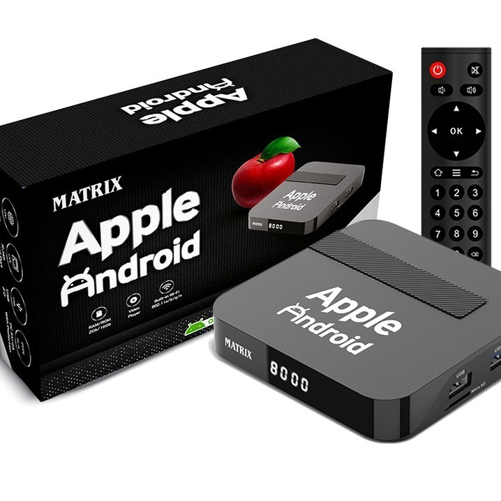 Android TV box Matrix Apple| Android 10 Ram 2Gb Wifi Android TV